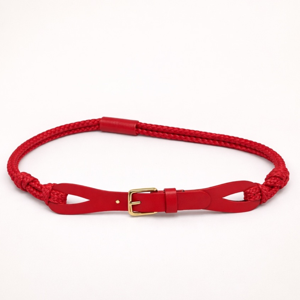 RED VALENTINO red/gold leather belt